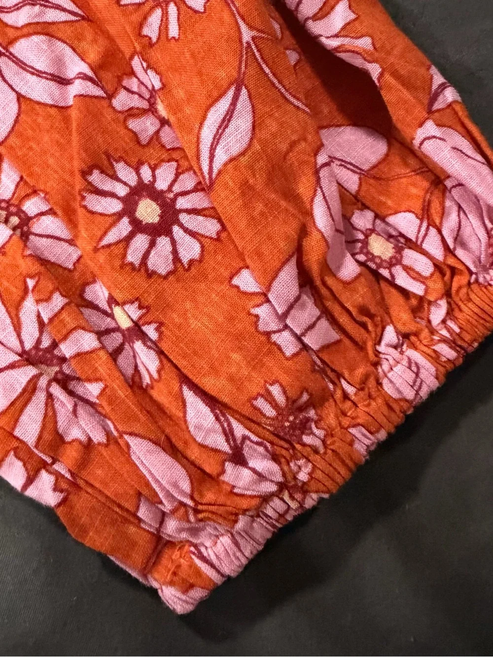 NWT Free People Coral Pink Floral Miss Daisy Blouse in Heat Wave Combo Small S